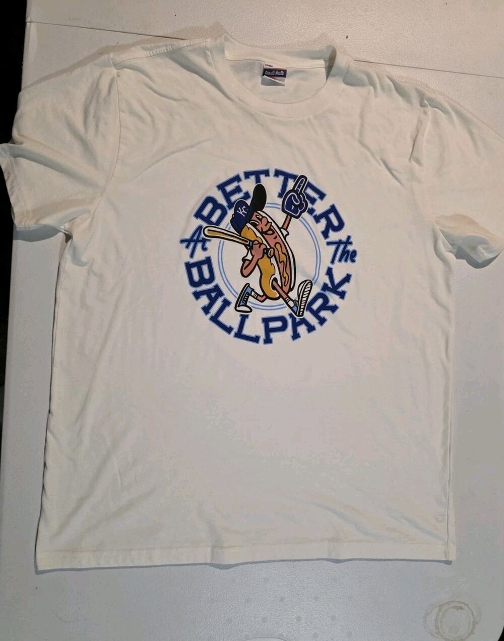 Charlie Hustle MLB Kansas City Royals AT THE BETTER BALLPARK Hotdog XL T-Shirt